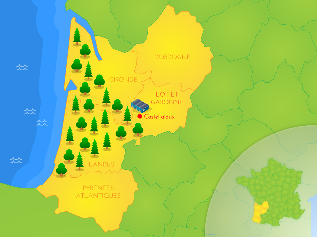 Bois Tourné Aquitain, main French producer of round poles based in Casteljaloux